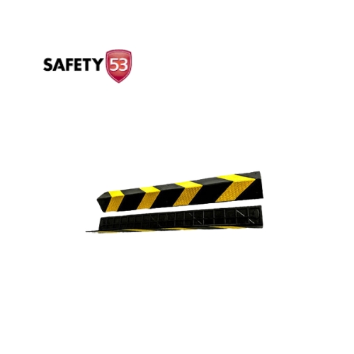 The Angle Corner Safety 53 provides robust protection for sharp edges and corners in parking garages, warehouses, and other high-traffic areas Crafted from durable rubber with reflective strips, this corner guard enhances safety by reducing collision damage and increasing visibility The angled design fits perfectly on sharp corners, offering reliable impact resistance for vehicles and structures This corner guard is ideal for use in commercial and industrial settings, providing long-lasting performance and improved safety The Angle Corner Safety 53 ensures that walls, pillars, and vehicles are protected, promoting a safer environment for everyone Highlights: Material: Durable rubber for high-impact resistance Reflective strips for increased visibility Weather-resistant for indoor and outdoor use Uses: Ideal for parking garages, warehouses, and industrial facilities Suitable for protecting sharp edges and corners Effective in reducing collision damage to structures and vehicles Features: Angled design for perfect corner fitting Reflective strips for high visibility in low light Easy to install on various surfaces Benefits: Minimizes damage from accidental impacts Enhances safety with increased corner visibility Durable for long-term use in busy areas