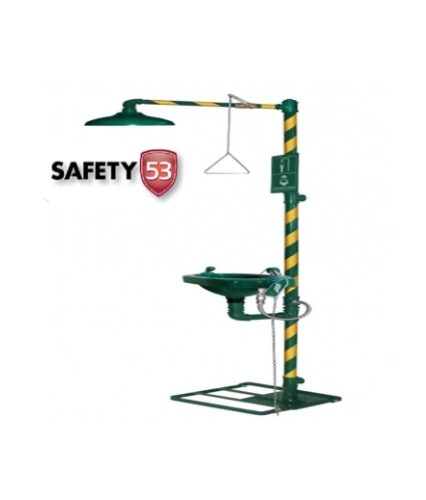 The EYE/FACE WASH AND SHOWER SAFETY 53 S250/MS provides essential emergency eye and face protection in laboratory and industrial settings. Equipped with both an eyewash station and safety shower, this system ensures fast, reliable response to chemical splashes and hazardous exposures. The high-quality stainless steel construction enhances durability, while the easy-to-use activation system delivers immediate water flow, ensuring comprehensive decontamination. Ideal for professionals in Pakistan, the EYE/FACE WASH AND SHOWER SAFETY 53 S250/MS is a critical part of any laboratory safety system, providing effective first-response protection for hazardous environments. Highlights: Material: Durable stainless steel for long-lasting performance Corrosion-resistant components for reliable use in various environments Quality valves and nozzles for efficient water flow Uses: Essential for laboratories, industrial facilities, and chemical handling areas Suitable for emergency response to eye and face exposure Effective in flushing out hazardous substances upon contact Features: Combined eye/face wash station and safety shower for comprehensive protection Easy activation system for immediate water flow Durable construction for long-term, reliable use Benefits: Provides critical safety response in emergency situations Ensures thorough decontamination for eye and face areas Ideal for professionals needing robust, multi-functional safety equipment