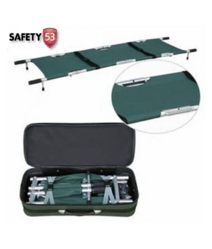 The Four Foldaway Stretcher Safety 53 HS-7751 is engineered for rapid deployment and easy storage, making it an essential tool for emergency responders. Its four-fold design allows it to collapse into a compact size, facilitating convenient transport and storage without compromising readiness. Constructed from high-strength aluminum alloy and durable leather material, this stretcher ensures both strength and comfort during patient transport. The robust frame supports a load-bearing capacity of up to 159 kg, accommodating a wide range of patients in various emergency situations. Highlights: Material: High-strength aluminum alloy frame Durable leather surface Corrosion-resistant components Uses: Ideal for emergency medical services and disaster response Suitable for patient transport in confined spaces Effective in mass casualty incidents requiring rapid deployment Features: Four-fold design for compact storage Lightweight construction for easy handling Secure locking mechanisms to ensure patient safety Benefits: Facilitates quick response in emergencies Saves space in storage and transport vehicles Provides a reliable solution for patient transport needs  