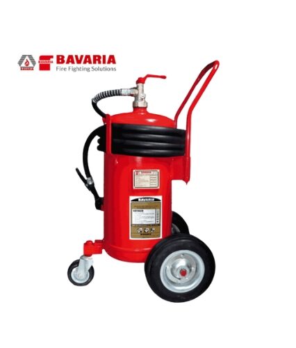 The Fire Extinguisher Trolley DCP 25KG Germany is a versatile, portable fire fighting solution designed to combat Class A, B, and C fires in industrial and commercial environments. Featuring a 25KG capacity of Dry Chemical Powder (DCP), this extinguisher is effective on fires involving solid combustibles, flammable liquids, and gases. The DCP agent quickly suppresses flames, making it suitable for diverse fire risks. Engineered in Germany, this fire extinguisher trolley combines quality with functionality. Its wheeled base allows for rapid, easy movement, enabling responders to address fire hazards swiftly. The Fire Extinguisher Trolley DCP 25KG Germany is an essential tool for fire safety in facilities where quick, reliable response is crucial. Highlights: Material: High-quality steel cylinder for DCP storage Durable, corrosion-resistant materials Wheeled trolley for easy mobility Uses: Ideal for warehouses, factories, and chemical storage areas Suitable for Class A (combustibles), B (liquids), and C (gases) fires Effective in environments with multiple fire risks Features: 25KG capacity for efficient fire suppression Portable design with stable trolley base German-engineered for optimal safety and durability Benefits: Provides versatile fire control for various fire types Easy to maneuver for rapid deployment Meets German fire safety standards for quality assurance