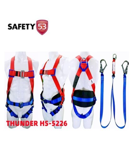 The Full Body Harness with 3D Rings THUNDER HS-5226 provides reliable fall protection for professionals working at heights. Equipped with three durable D-rings, this body harness ensures secure attachment points for enhanced stability and support. Its ergonomic design provides comfort during extended wear, while the adjustable straps allow for a customized fit. Constructed from high-strength materials, this harness withstands rigorous use, offering maximum security in construction, maintenance, and other high-risk tasks. Designed for professionals in Pakistan who prioritize safety, this full body harness is essential for work environments where fall protection is critical. Highlights: Material: High-strength webbing for enhanced durability Three D-rings for secure attachment points Adjustable straps for a comfortable fit Uses: Ideal for construction, maintenance, and industrial work at heights Suitable for tasks requiring full body harnesses and fall protection Effective in ensuring safety during high-risk activities Features: Three D-rings for comprehensive support Ergonomic design for all-day comfort Meets safety standards for fall protection Benefits: Provides essential safety for working at heights Comfortable fit for extended use in demanding settings Critical for professionals requiring reliable, secure fall protection 