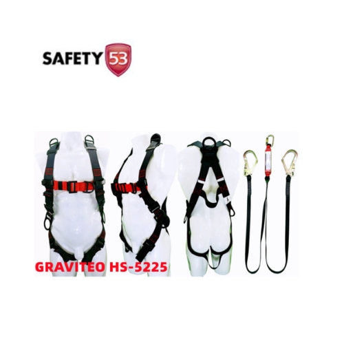 The Full Body Harness with 6D Rings HS-5225 provides maximum stability and support for professionals working at elevated heights. With six reinforced D-rings, this harness offers multiple secure attachment points, enhancing safety and versatility. Made from robust materials, it ensures durability for extended use, while the ergonomic, adjustable design provides a comfortable fit, even during long work hours. Ideal for high-risk tasks, this harness is suitable for construction, telecom, and maintenance professionals in Pakistan who need comprehensive fall protection. Highlights: Material: High-strength, reinforced webbing for durability Six D-rings for secure, multi-point attachment Adjustable straps for ergonomic comfort Uses: Ideal for construction, telecom, and maintenance work at heights Suitable for environments needing advanced fall protection Effective for professionals requiring multiple attachment options Features: Six D-rings for enhanced stability and safety Adjustable design for customized fit and comfort Compliant with stringent fall protection standards Benefits: Offers comprehensive support in high-risk environments Comfortable for extended use with an ergonomic design Essential for professionals needing versatile fall protection