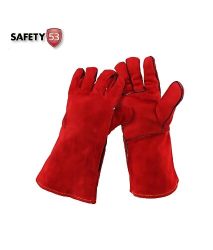 The LEATHER WORKING GLOVES SAFETY 53 are crafted from high-quality leather to provide lasting durability and protection in various work environments. These gloves offer strong resistance to abrasions and general wear, making them ideal for heavy-duty tasks such as construction, carpentry, and landscaping. With a comfortable fit and sturdy design, these gloves ensure that hands remain protected and secure during demanding tasks. Designed for professionals in Pakistan, these leather gloves combine durability with comfort, making them essential for anyone needing reliable hand protection in tough conditions. Highlights: Material: High-quality leather for durability and abrasion resistance Reinforced stitching for extra strength Soft interior lining for comfort Uses: Ideal for construction, carpentry, and landscaping tasks Suitable for heavy-duty outdoor work Effective for professionals needing sturdy hand protection Features: Abrasion-resistant leather for tough tasks Comfortable fit for extended wear Reinforced construction for long-lasting use Benefits: Provides durable protection against abrasions and wear Comfortable for all-day wear in demanding work settings Essential for professionals needing strong, reliable gloves