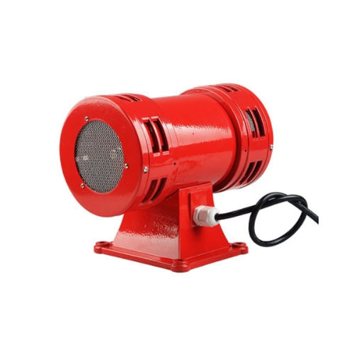 The Motor Siren MS-490 is an industrial-grade fire alarm sounder, engineered to produce loud, high-decibel alerts that can be heard even in noisy environments Ideal for warehouses, factories, and expansive spaces, this siren enhances fire safety by ensuring clear communication of fire emergencies Its durable construction makes it reliable for use in tough environments, withstanding exposure to challenging conditions This motor siren integrates seamlessly with existing fire alarm systems, making it a vital component of comprehensive fire safety setups Its robust motor and easy installation ensure it is a practical choice for enhancing emergency preparedness in high-risk areas Highlights: Material: Durable, heavy-duty metal housing High-performance motor for strong sound output Weatherproof design for versatile use Uses: Ideal for factories, industrial plants, and warehouses Suitable for high-noise environments requiring loud alerts Effective for both indoor and outdoor installation Features: Produces high-decibel sound for clear emergency alerts Easy integration with fire alarm systems Reliable, durable construction for long-lasting use Benefits: Enhances fire safety by ensuring loud, clear alerts Built to withstand challenging environments Essential for emergency response in high-risk areas