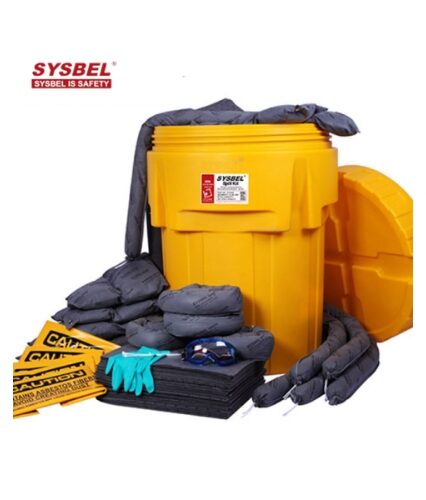 The Universal Spill Kits with 20 Gallon Poly-Overpack Salvage Drum by Sysbell is designed to handle spills of various liquids, including oil, water, and chemicals. This versatile spill kit is equipped with high-absorbency pads, socks, and additional tools, stored in a durable 20-gallon salvage drum for easy access and transport. Ideal for industrial and commercial spaces, it ensures effective containment and cleanup, minimizing contamination risks. This universal kit is essential for facilities that handle multiple types of liquids, providing a comprehensive solution for spill prevention and control. The 20-gallon drum is portable, making it easy to deploy the kit wherever it’s needed, ensuring quick response to potential hazards. Highlights: Material: Sturdy polyethylene salvage drum for easy handling High-absorbency pads and socks for universal spill control Durable materials for long-term usage Uses: Ideal for diverse liquid spill containment in industrial settings Suitable for commercial and multi-liquid environments Effective for spill prevention of oil, water, and chemicals Features: Universal absorbents for multiple liquid types 20-gallon overpack drum for portability and quick access Complete kit for efficient spill containment Benefits: Provides versatile spill control for various liquids Enhances safety by minimizing contamination Essential for quick response in multi-liquid facilities