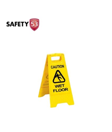 The Wet Floor Caution Sign - Safety 53 is an essential safety tool for warning individuals of slippery surfaces, reducing the risk of accidents and injuries. Constructed from durable, lightweight plastic, this caution sign is foldable, making it easy to store and transport. Its bold, high-visibility “Wet Floor” warning, complete with symbols, ensures clear communication in areas prone to spills or cleaning. Ideal for malls, offices, and restaurants, the Wet Floor Caution Sign - Safety 53 is versatile and weather-resistant, allowing for use indoors and outdoors. This safety sign is quick to set up, providing an immediate warning solution in any environment. Highlights: Material: High-quality, weather-resistant plastic Foldable and lightweight for easy storage Bright color with bold warning message Uses: Ideal for malls, offices, restaurants, and public spaces Suitable for marking wet or slippery areas Effective in preventing slip-and-fall incidents Features: Foldable design for easy storage and portability High-visibility with clear Wet Floor warning and symbols Lightweight for quick deployment Benefits: Provides an immediate warning to prevent slip hazards Durable for indoor and outdoor use Easy to set up and store as needed